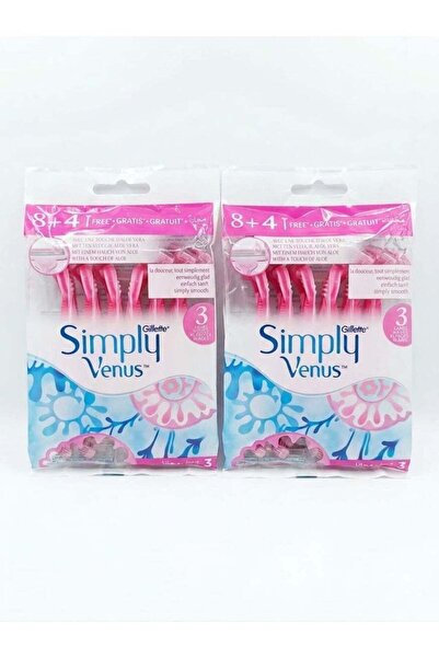 GX Simply 3 Women's Disposable Razors 8+4 Pieces (2 Packs)