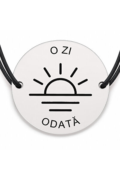 Simoshop Brățară argint 925 cu bănuț gravat răsărit cu mesajul „O zi odată", ...