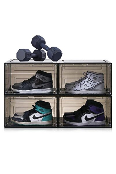 Generic HASTHIP® 4 Pack Shoes Boxes, Clear Stackable Shoe Storage Boxes, Plas...