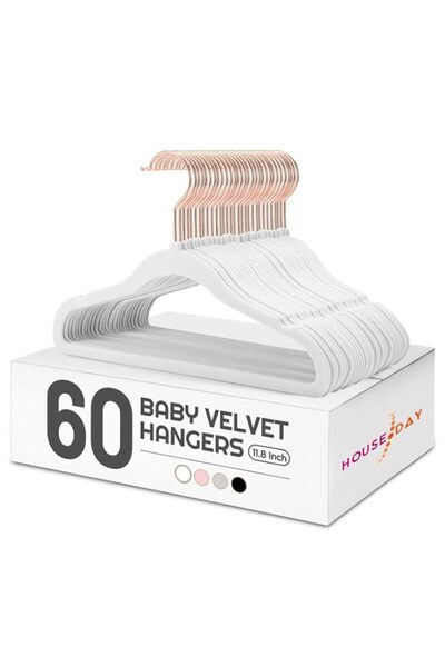 Generic HOUSE DAY Velvet Baby Hangers for Closet, Kids Hangers Velvet 60 Pack...