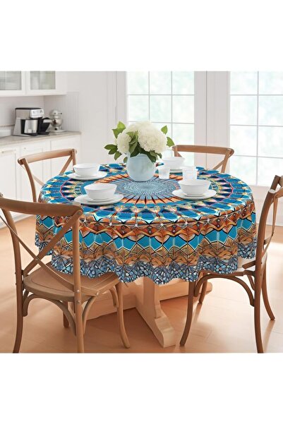 Generic Eikione Bohemia Round Tablecloth 70inch, Outdoor Boho Tablecloth Wate...