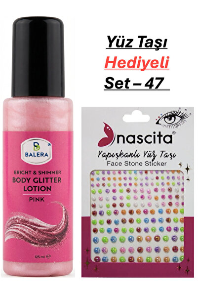 BALERA Body Lotion Pink Glitter 125 ml & Facial Stone Gift-47