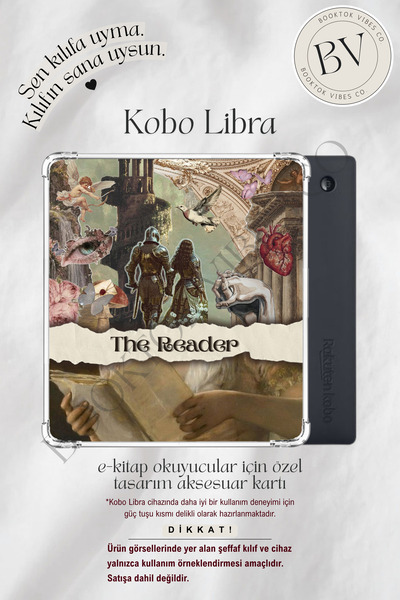 BookTok Vibes Co. Vintage Reader Temalı Insert - Kindle ve Kobo E-Kitap Okuyu...
