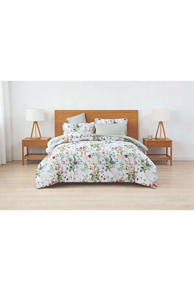 Alhabib bedding Nova Summer Double Cream and Green Floral Bedspread Suitable ...