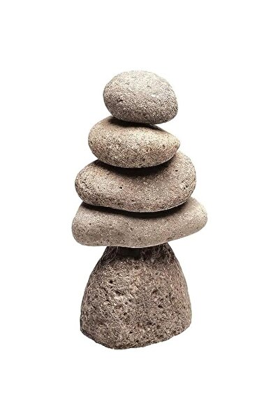 Generic Ancient Graffiti Small 3-Stone Natural River Stone Cairn