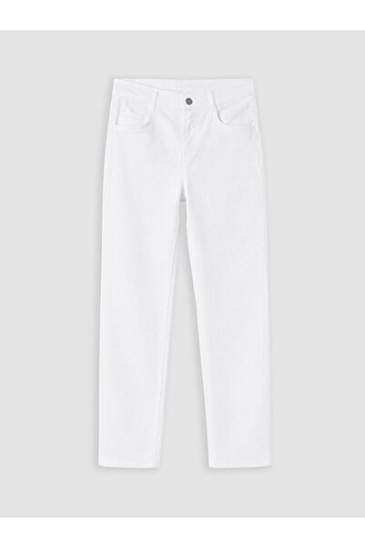 LC Waikiki Lcw Kids White Regular Fit Boys Gabardine Trousers