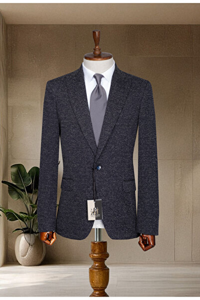 Sergio Ferraro Navy Blue Slim Fit Italian Style Classic Men's Blazer Jacket