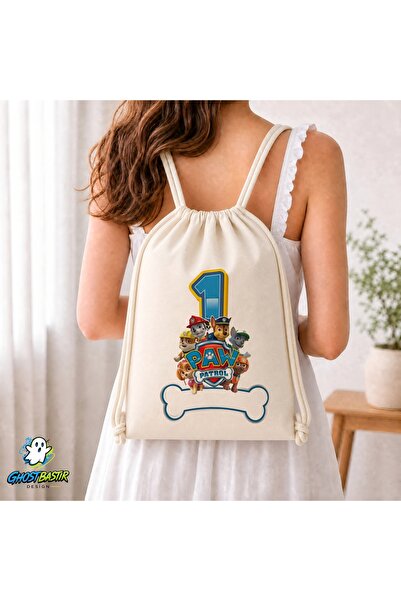 Ghostbastır Design Paw Patrol Drawstring Linen Bag C224