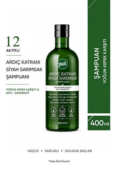 Viata Ardıç Katranı Siyah Sarımsak Şampuanı Kepek Karşıtı 12 Aktifli 400 ml