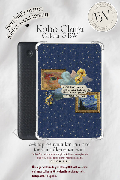 BookTok Vibes Co. Van Gogh Temalı Minimalist Insert - Kindle ve Kobo E-Kitap ...