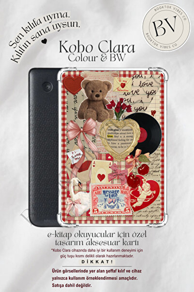 BookTok Vibes Co. Teddy Vintage Lovers Temalı Kolaj Insert - Kindle ve Kobo E...