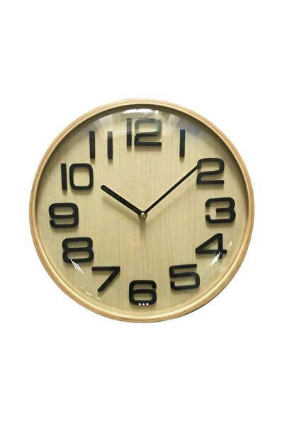 OEM Wall clock 19KL0475, analog, round, wood, multicolor, 31.5 cm