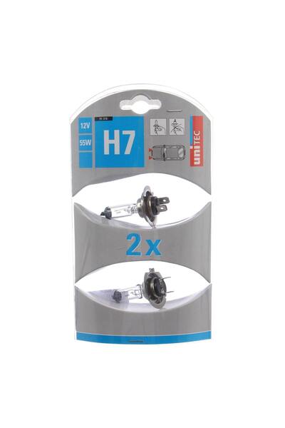 OEM Unitec H7 halogen headlight bulb, 55 W, 12 V, set of 2 pieces