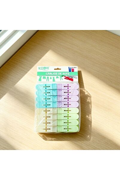 Re Set 16 cleme plastic multicolore 6 cm, rezistente la soare și umiditate, î...