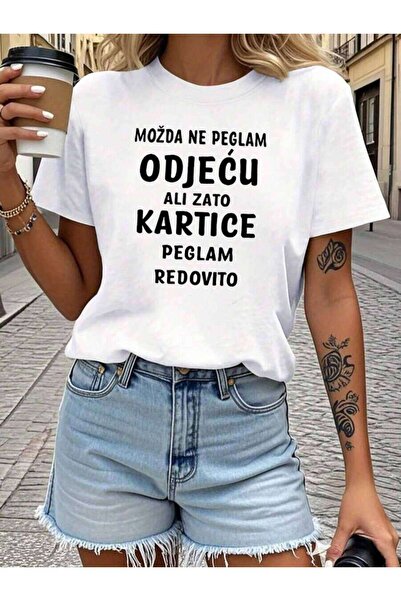 25W Croatian Funny Ironing Card Slogan Women'S-Shirt, Daily Street Friends To...