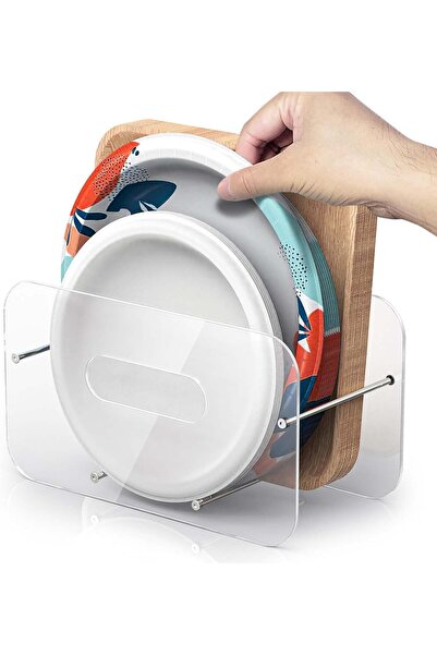 Arabest Paper Plate Dispenser,Space-Saving 7-12 Inch Disposable Plates Storag...