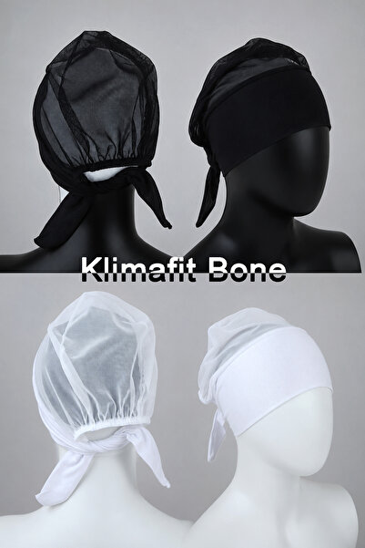 A8 Kurumsal Hizmetler 2'li Siyah, Beyaz Dikişsiz Klimafit Tesettür Bone Seti ...