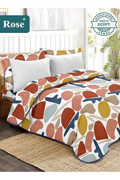 Rose Floral Comforter Set, High Quality Microfiber, 6 Pieces, Fits 200x200 cm...