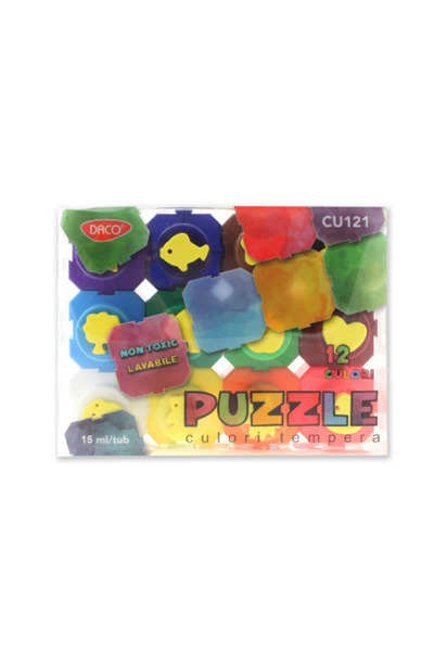 daço Vopsea tempera puzzle DACO CU121, 15ml, 12 culori