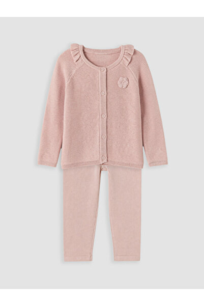 LC Waikiki Baby Girl Knitwear Cardigan and Pants
