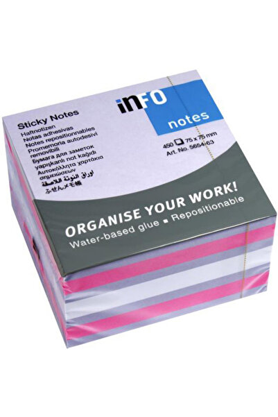 MC Micostore Sticky notes 75*75mm pink-purple-white 450 sheets info notes