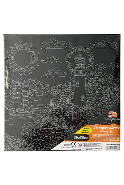 MC Micostore Panza predesenata pe sasiu neagra 30*30cm far sf art pigna