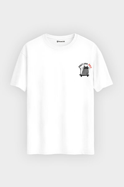 Regular Tasarım T-Shirt Don't Look Back Baskılı Pamuklu Tişört Kadın