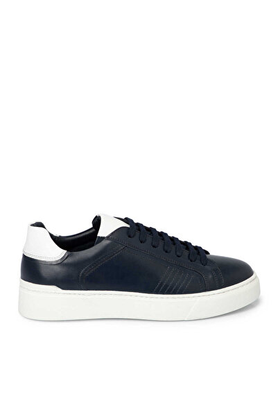 Tergan Lacivert Hakiki Deri Erkek Sneaker - E25S1AY57464-A31