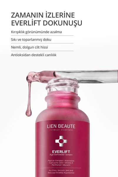 Lien Beaute Everlift Yaşlanma ve Kırışıklık Karşıtı Sıkılaştırıcı Dolgunlaştırıcı Canlandırıcı Destek Serum Peptit Koenzim Adenozin