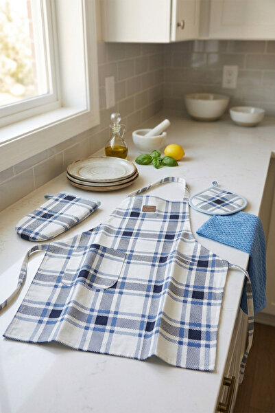 LİRAZON Professional Home Type 4-Piece Kitchen Apron Set Waterproof Chef Apro...