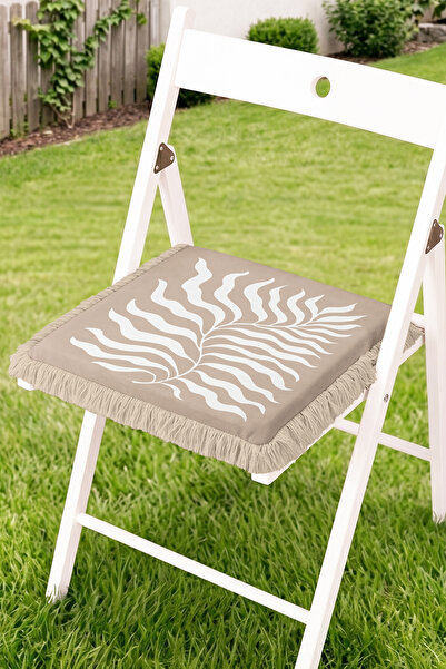Realhomes Tropical Leaf Motif Fringed Zippered Chair Cushion - Modern Garden ...