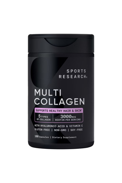 Sports Research Multi Collagen, 180 Capsules (3000Mg Per Serving) Usa Menşeii...