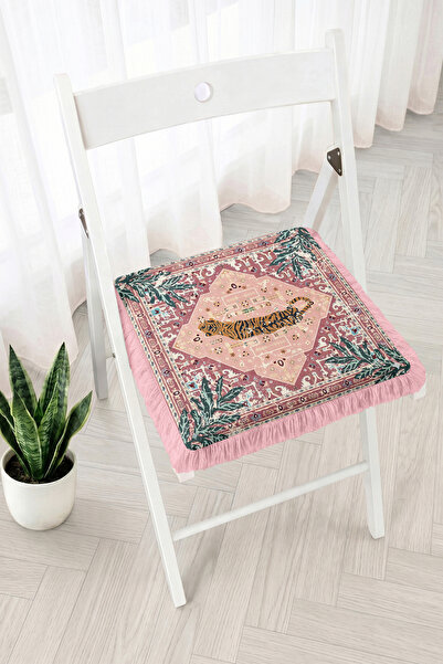 Realhomes Tiger Figured Ethnic Carpet Patterned Fringed Zippered Chair Cushio...