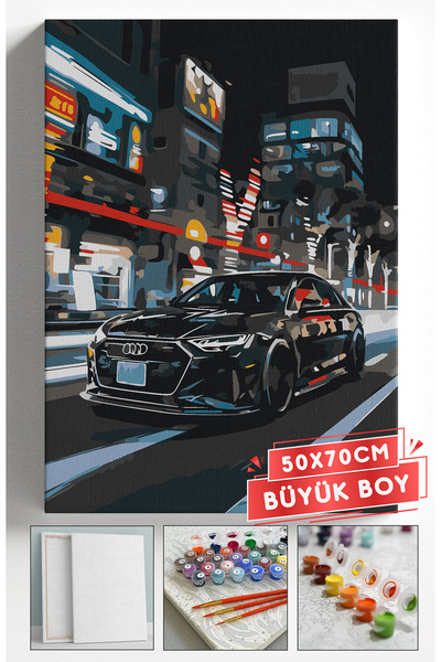 Akihabara Sayılarla Boyama Hobi Seti Çerçeveli Numaralı Tuval Fırça Boya Dahi...