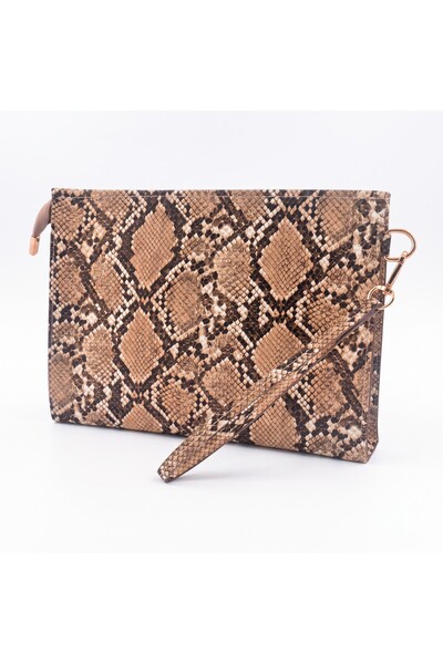 EYCH Nora Women's Portfolio Handbag - Patterned Clutch Bag with Wrist Strap