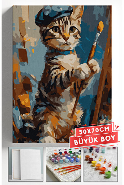 Akihabara Sayılarla Boyama Hobi Seti Çerçeveli Numaralı Tuval Fırça Boya Dahi...