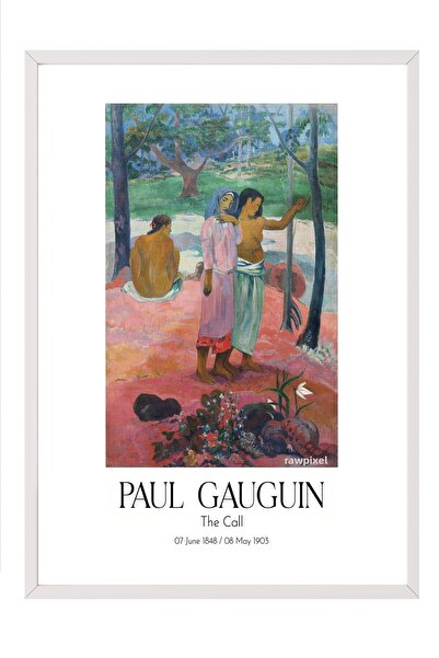 Postifull Paul Gauguin - the Call, Painting with White Frame, Art Series No:1...
