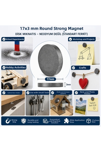 ARMÜZ Magnet rotund puternic de 17x3 mm, tip disc
