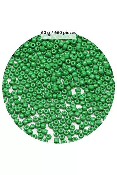 Mestore Opaque Green Color 4 mm Approx 660 Pieces / 60 Grams Glass Beads Need...