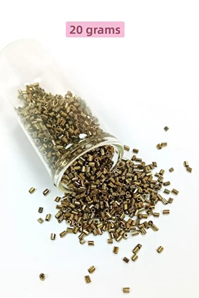 Generic Brand Cut Glass Beads 2mm - 20 Grams - Metallic Yellow -Bnc342