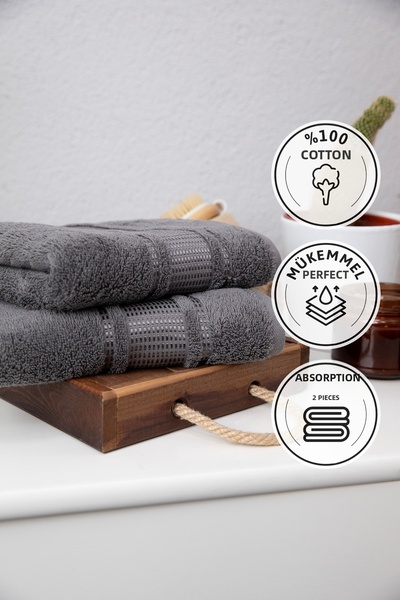 Özdilek Colourist 2-Pack Hand and Face Towels 50X90 - Dark Gray