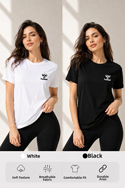 hummel Cordana 912447-2001-9001 Black and White 2-Piece Women's T-Shirt Pack