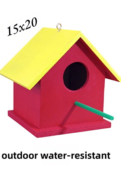 ncy Wooden Bird House Bird Nest Budgie Outdoor Water Resistant 15x15x20 Cm