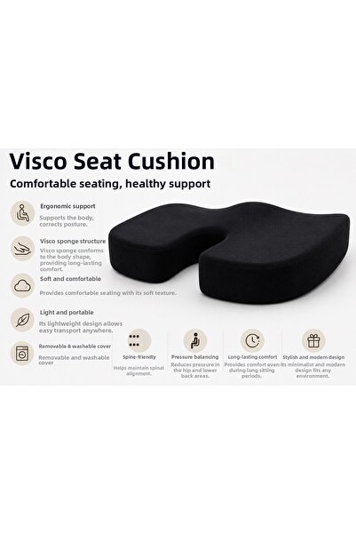EpiRelax Multi-Purpose Visco Seat Cushion Office Vehicle Home Chair Seat Pad