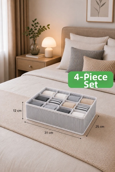 Helen's Home Set of 4 12-Compartment Box Organizer Children's Room Wardrobe D...