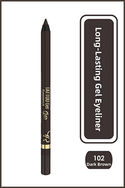 Golden Rose قلم جل للوشم 102 بني داكن، قلم تحديد العيون الدائم 1.2 جرام