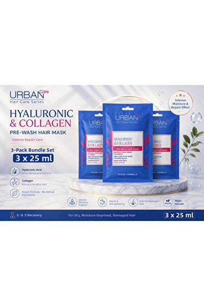 Urban Care Hyaluronic & Collagen Hair Care Mask 3X25 ml - Pre-Shower Repairin...