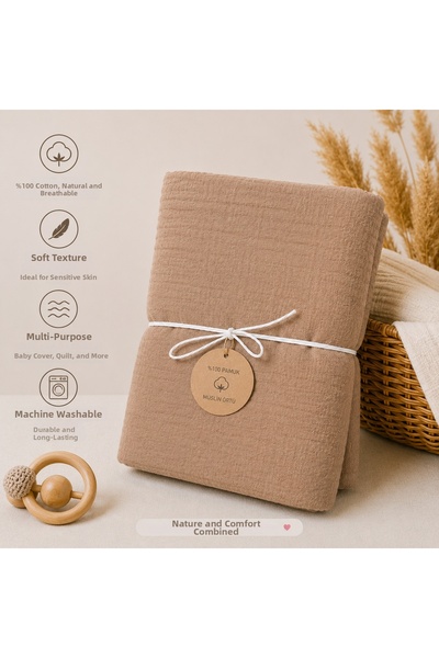 instababyrooms Organic Natural 100% Cotton Single Muslin Blanket