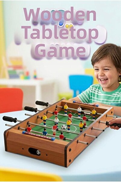 Tıfıl Toys Wooden Desktop Football Game 4-Arm Portable World Cup Exciting Fun...