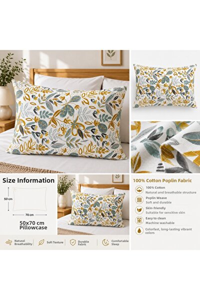 DOĞA EV TEKSTİLİ Doğanın Tüm Renkleri 2-Pack Pillowcases 50X70 - 100% Cotton ...